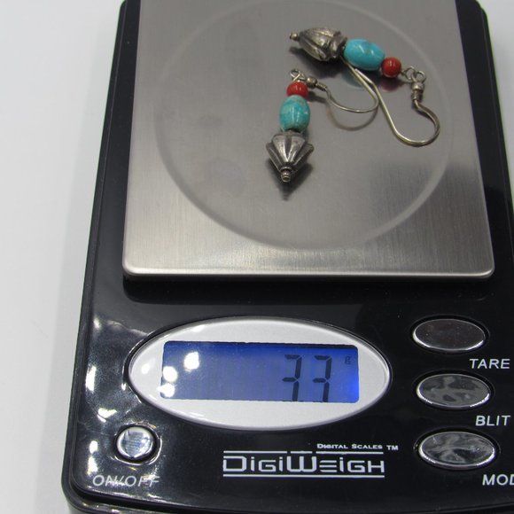 Sterling Silver Special Blue Stone Dangle Earrings - Picture 5 of 5